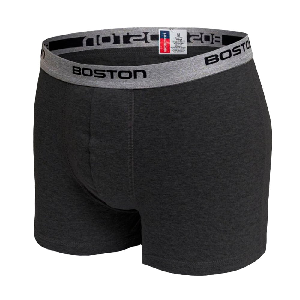 BÓXER BOSTON CORTO ELÁSTICO VISIBLE PLOMO OSCURO - 3