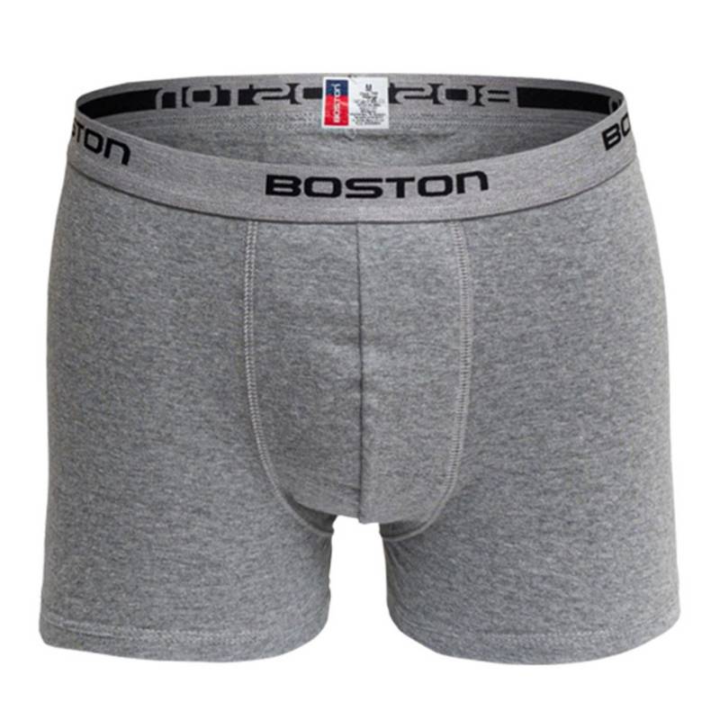 BÓXER BOSTON CORTO ELÁSTICO VISIBLE PLOMO CLARO - 1
