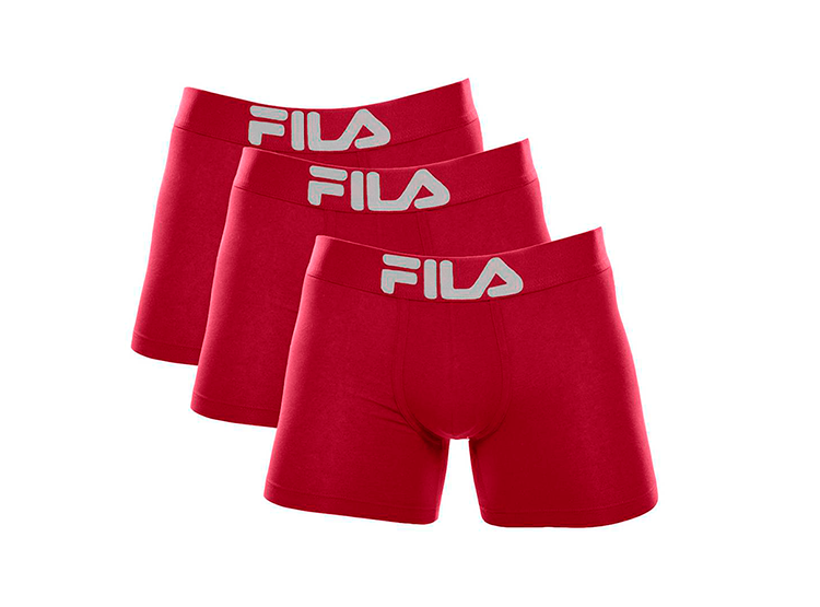 PACK 3 BÓXERS ALGODÓN HOMBRE FILA FC120 PRETINA ANCHA VINO - 1
