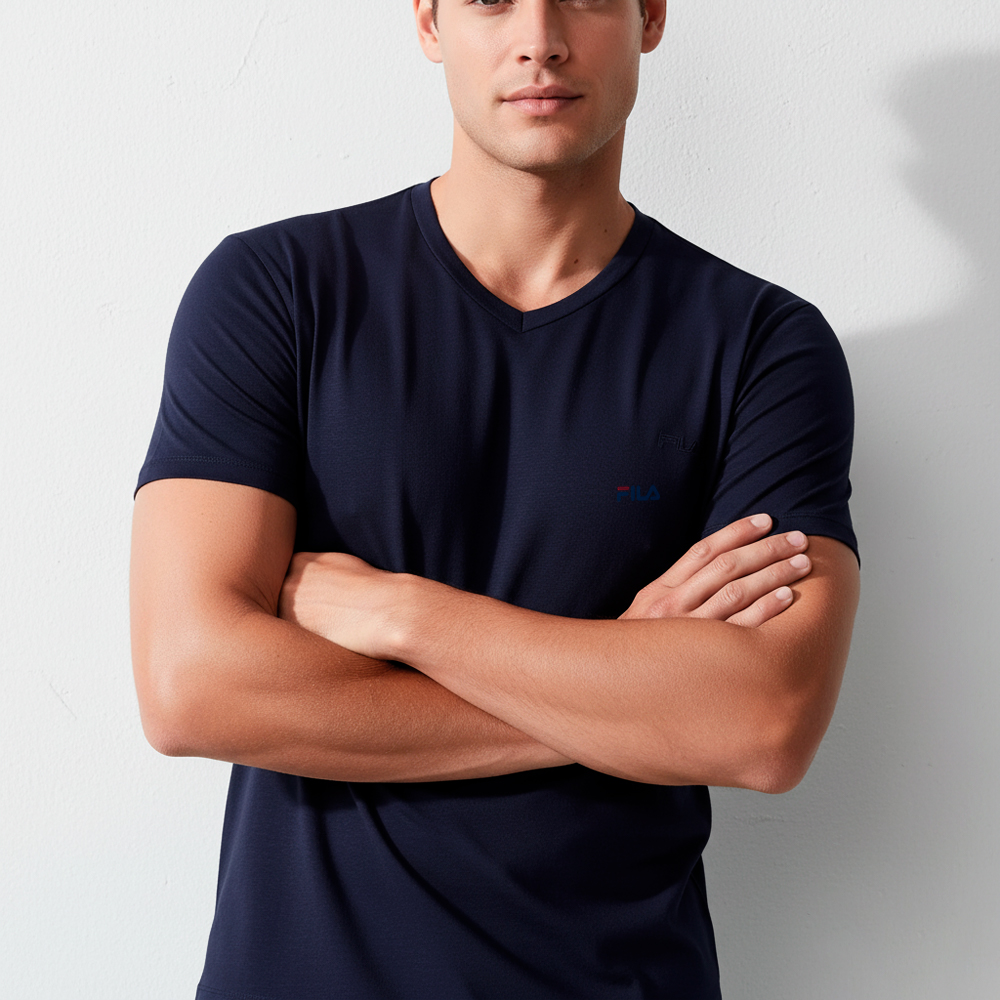 POLO MANGA CORTA ALGODÓN HOMBRE FILA FC210 CUELLO REDONDO - 1