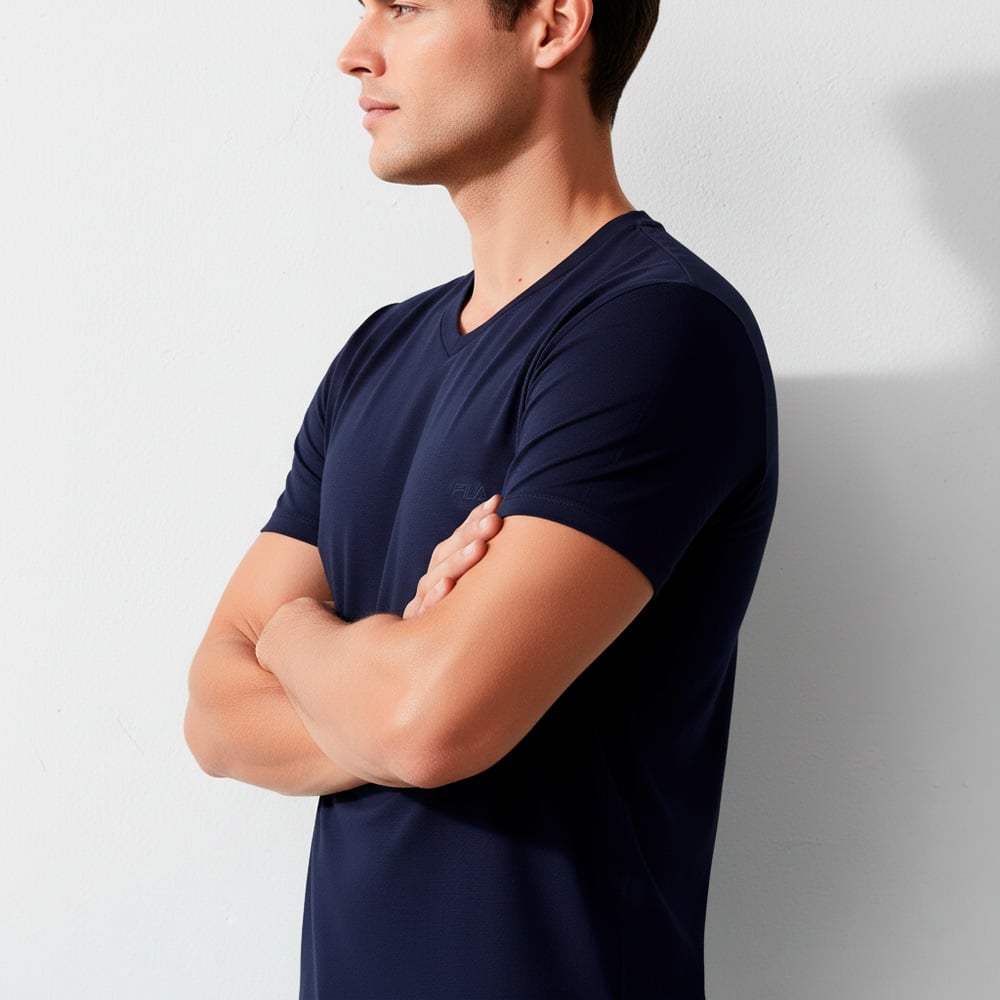 POLO MANGA CORTA ALGODÓN HOMBRE FILA FC210 CUELLO REDONDO - 2