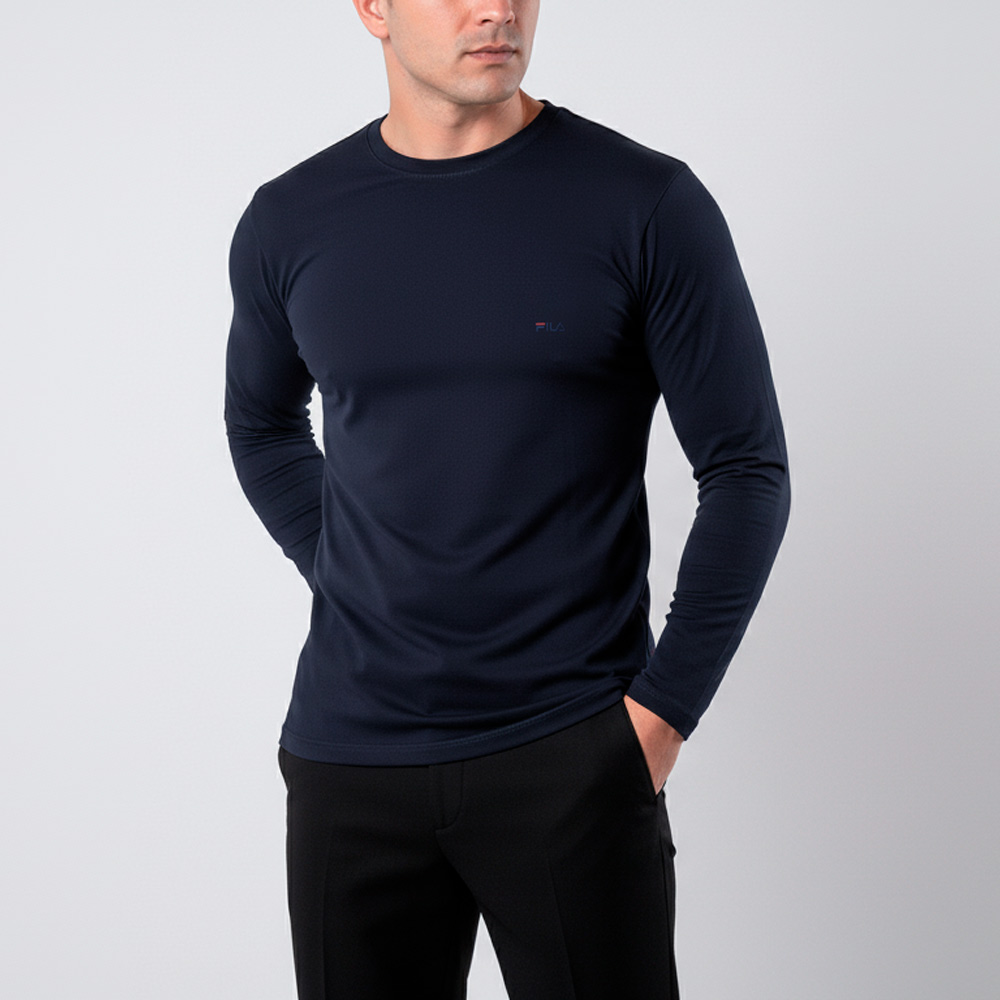 PACK 3 POLOS MANGA LARGA ALGODÓN HOMBRE FILA FC240 CUELLO REDONDO - 4