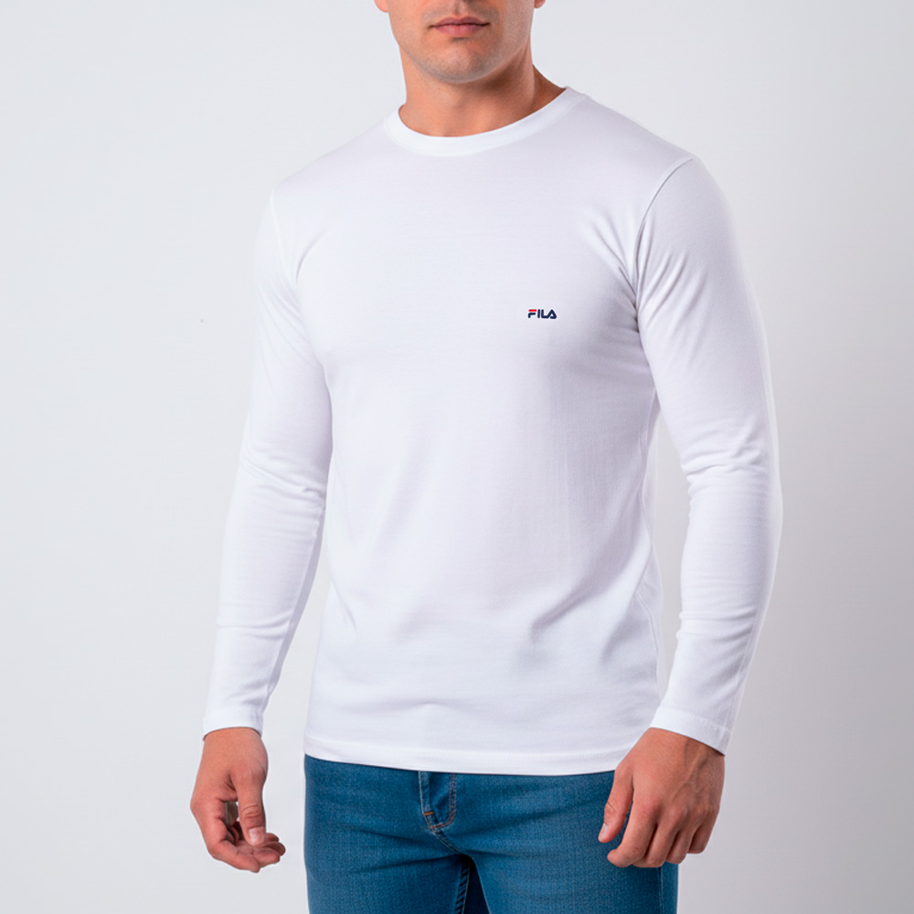 POLO MANGA LARGA ALGODÓN HOMBRE FILA FC240 CUELLO REDONDO - 1