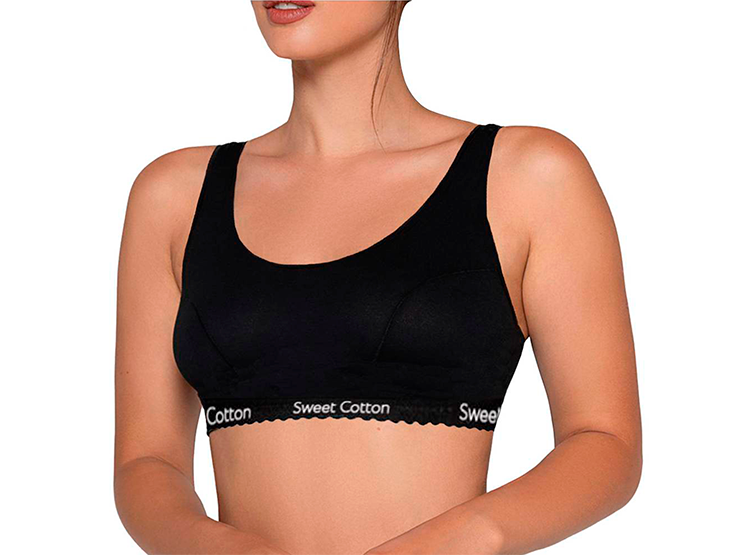 TOP DEPORTIVO DE ALGODÓN SWEET COTTON NEGRO - 1