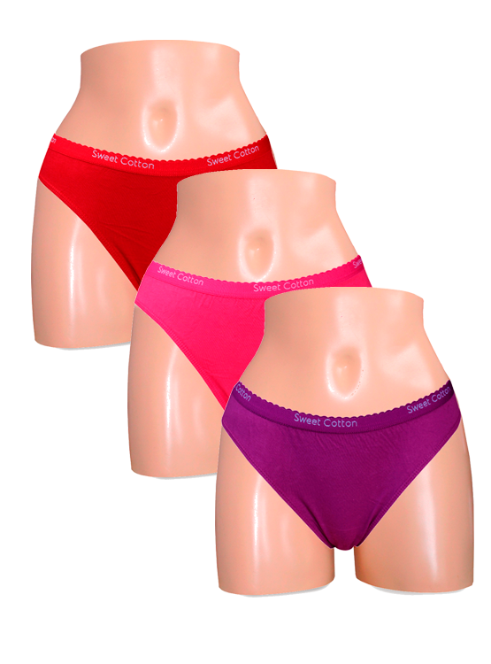 PACK X3 BIKINI ALGODÓN MUJER SWEET COTTON MULTICOLOR 399 - 1