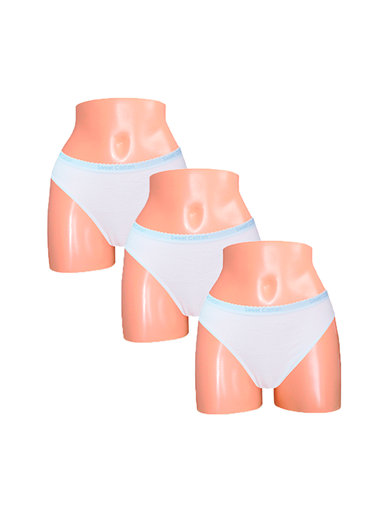 PACK X3 BIKINI ALGODÓN MUJER SWEET COTTON BLANCO 399 - 1