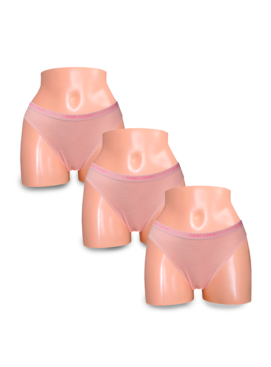 PACK X3 BIKINI ALGODÓN MUJER SWEET COTTON PALO ROSA 399 MELÓN - 1