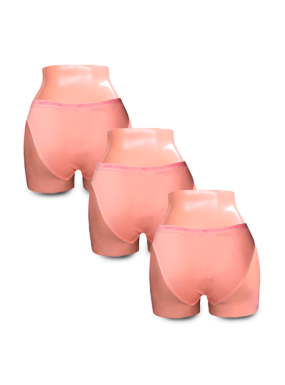 PACK X3 BIKINI ALGODÓN MUJER SWEET COTTON PALO ROSA 399 MELÓN - 2