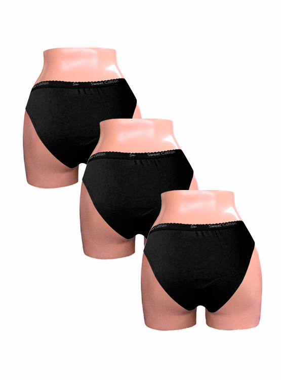 PACK X3 BIKINI ALGODÓN MUJER SWEET COTTON NEGRO 399 - 2