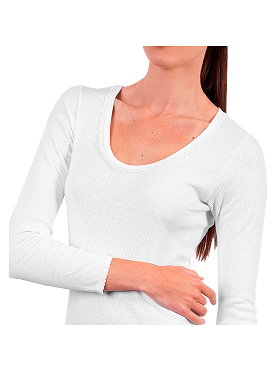 PACK X3 POLOS MANGA LARGA ALGODÓN MUJER SWEET COTTON BLANCO 315 - 2