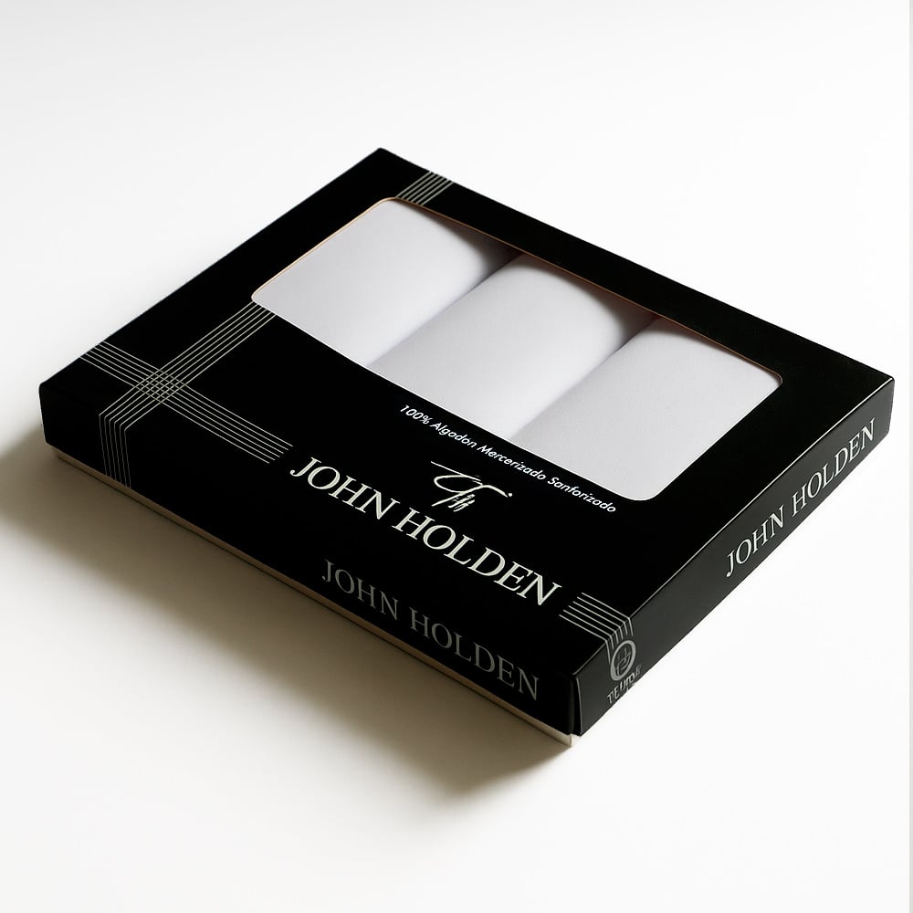 PACK 3 PAÑUELOS HOMBRE JOHN HOLDEN MULTICOLOR HFJ002 BLANCO - 1