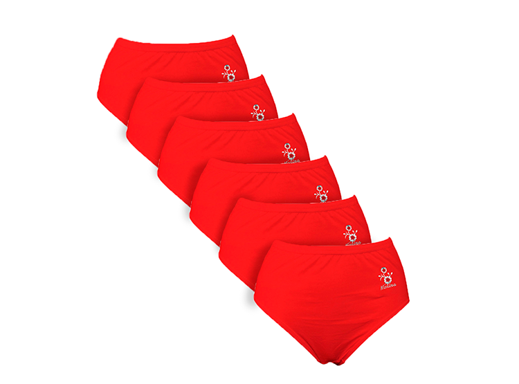 PACK X6 CALZÓN MUJER MONINA ROJO MONINA TRUSA CLÁSICA - 1