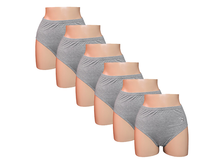 PACK X6 CALZÓN MUJER MONINA GRIS TRUSA CLÁSICA - 1