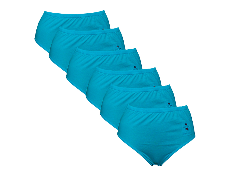 PACK X6 CALZÓN MUJER MONINA TURQUESA TRUSA CLÁSICA - 1
