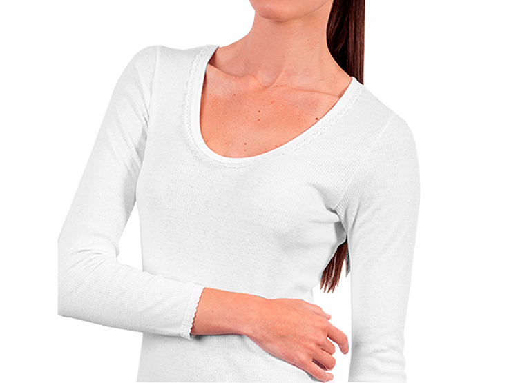 POLO MANGA LARGA ALGODÓN MUJER SWEET COTTON BLANCO 315 - 1