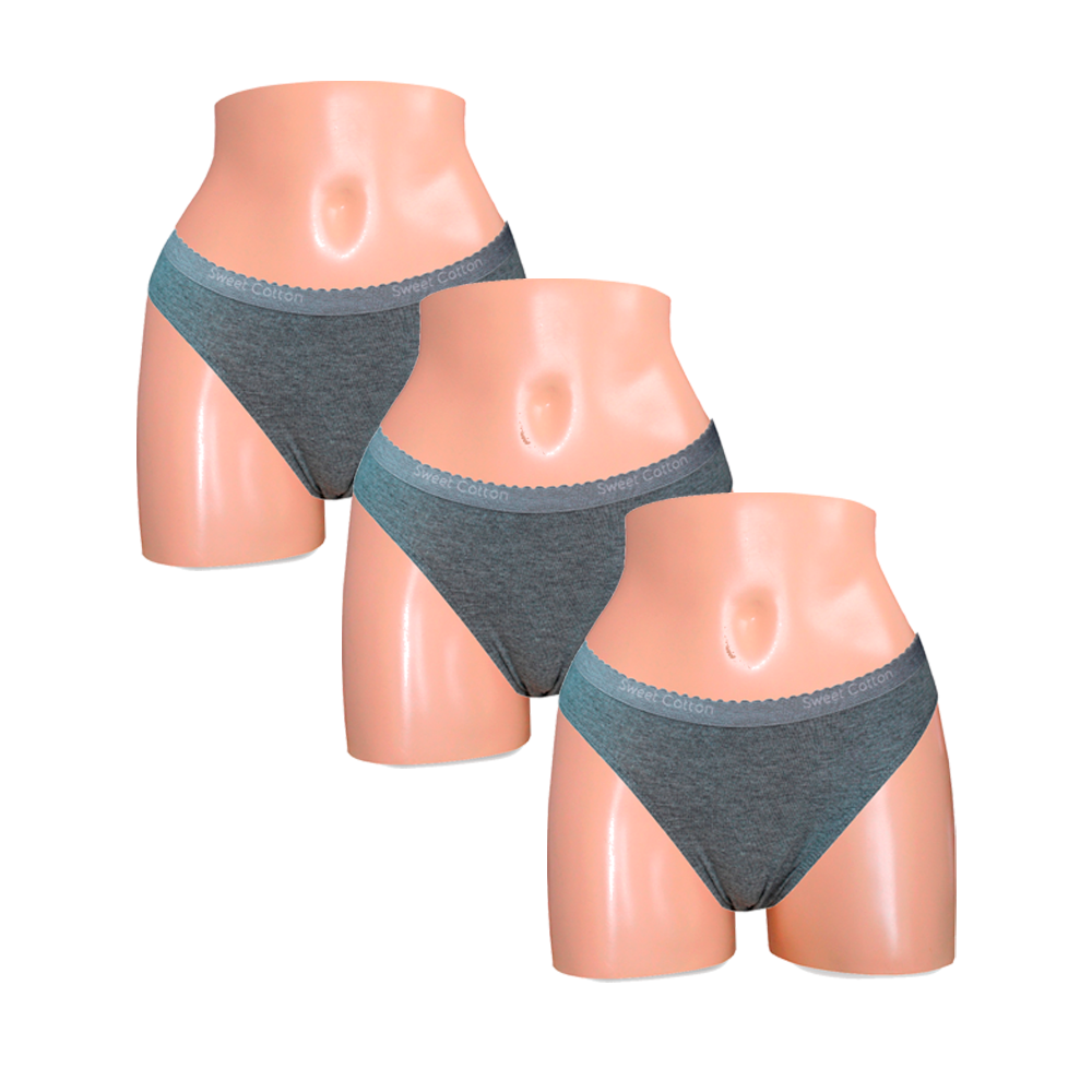 PACK X3 BIKINI MUJER SWEET COTTON GRIS 399 - 1