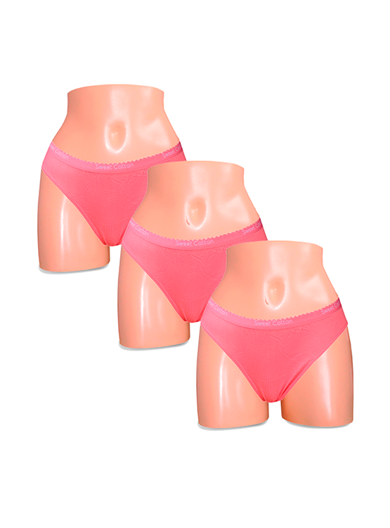 PACK X3 BIKINI MUJER SWEET COTTON ROSADO 399 - 1