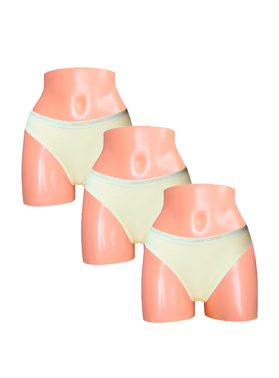 PACK X3 BIKINI ALGODÓN MUJER SWEET COTTON CREMA 399 - 1