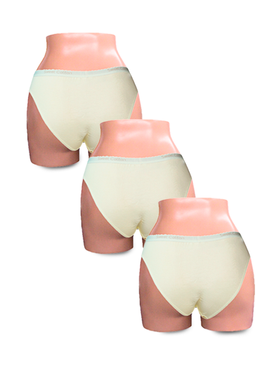 PACK X3 BIKINI ALGODÓN MUJER SWEET COTTON CREMA 399 - 2