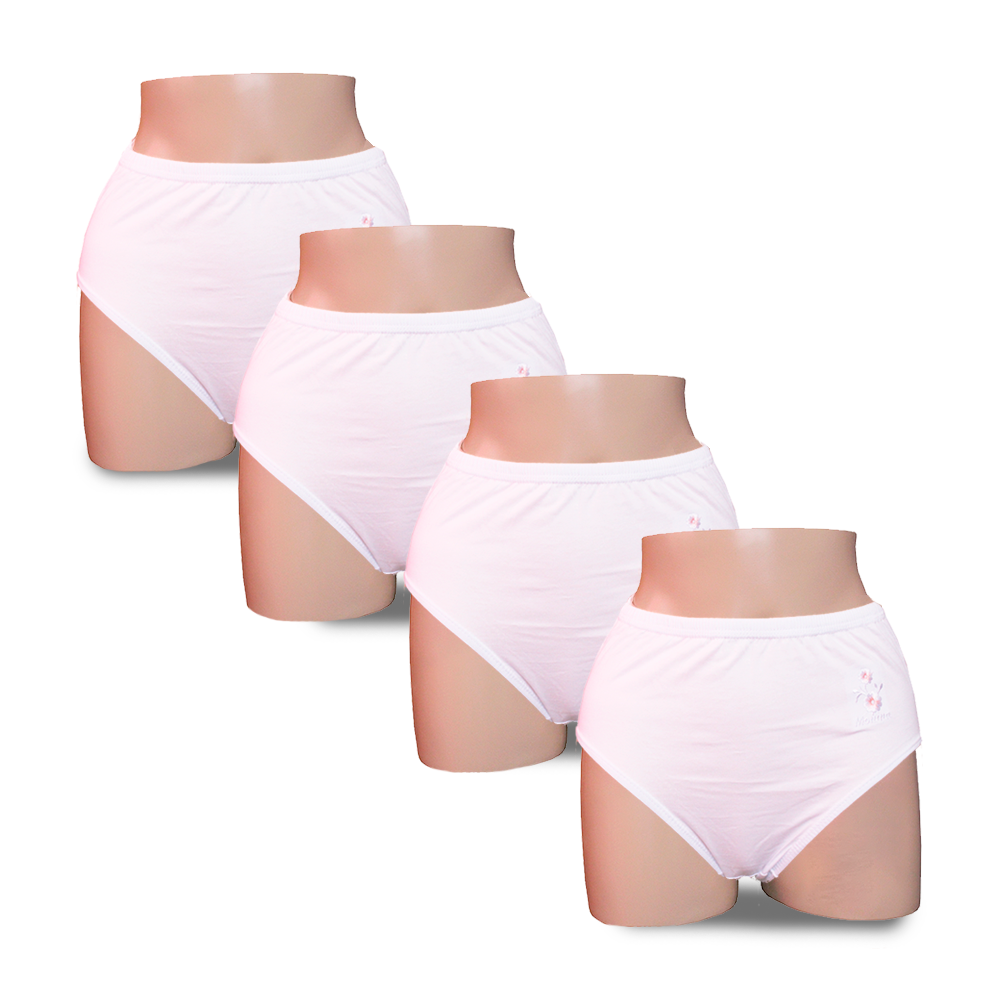 PACK CALZONES ALGODÓN MUJER MONINA BLANCO CLASICA X4 TRUSA - 1