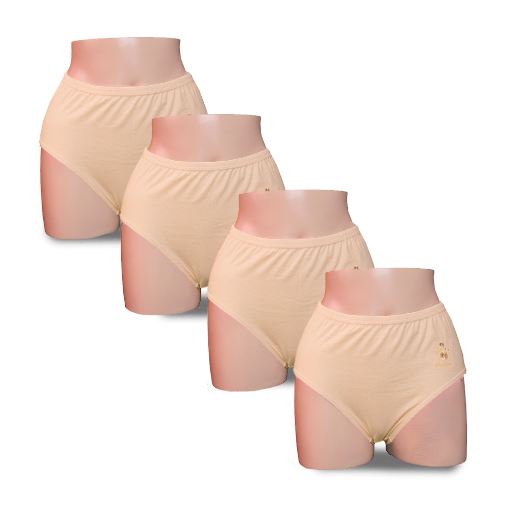 PACK CALZONES ALGODÓN MUJER MONINA BEIGE CLASICA X4 TRUSA - 1