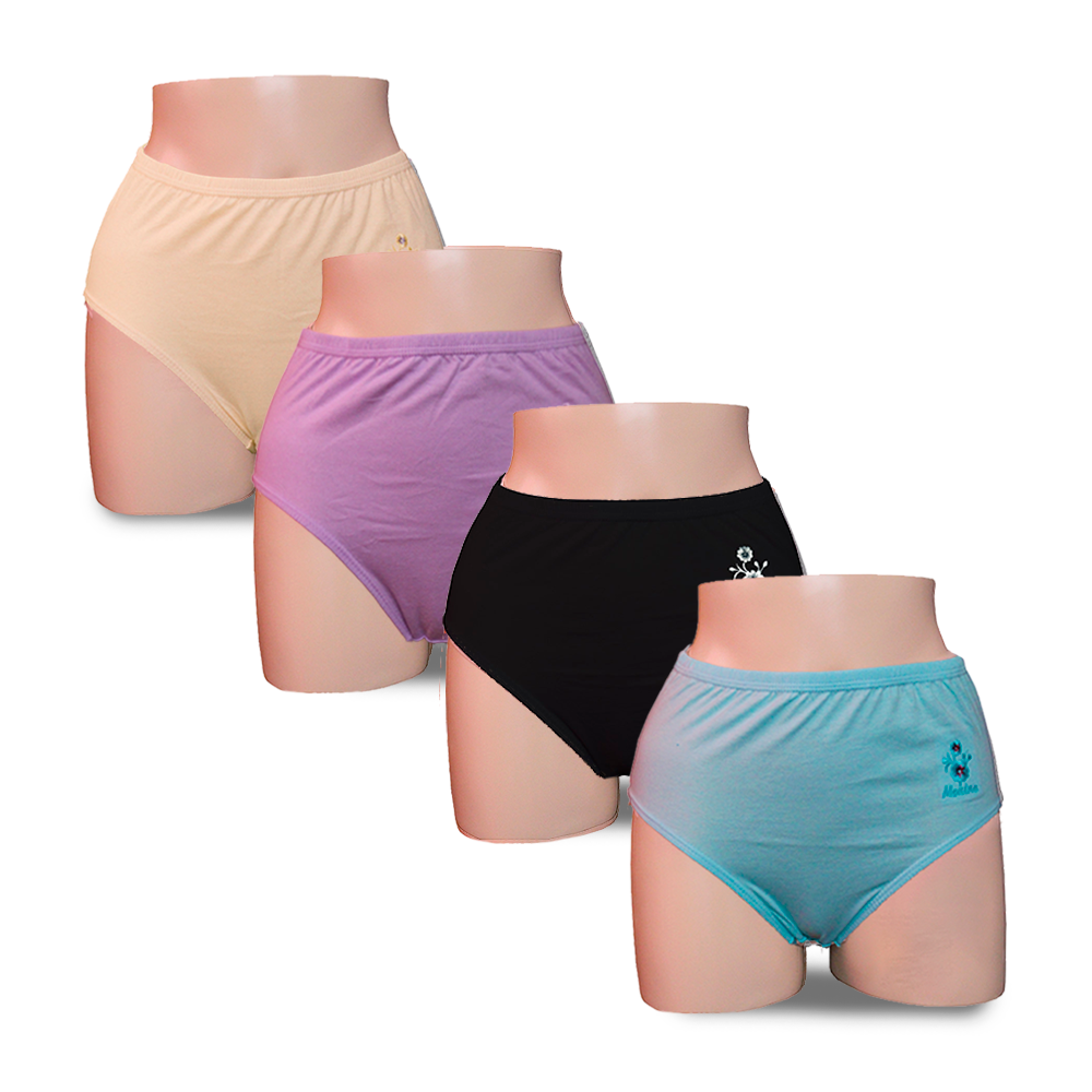 PACK CALZONES ALGODÓN MUJER MONINA MULTICOLOR CLASICA X4 TRUSA 2 - 1