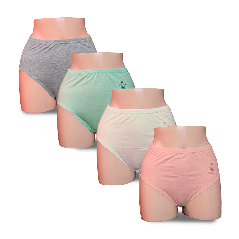 PACK CALZONES ALGODÓN MUJER MONINA MULTICOLOR CLASICA X4 TRUSA 4 - 1