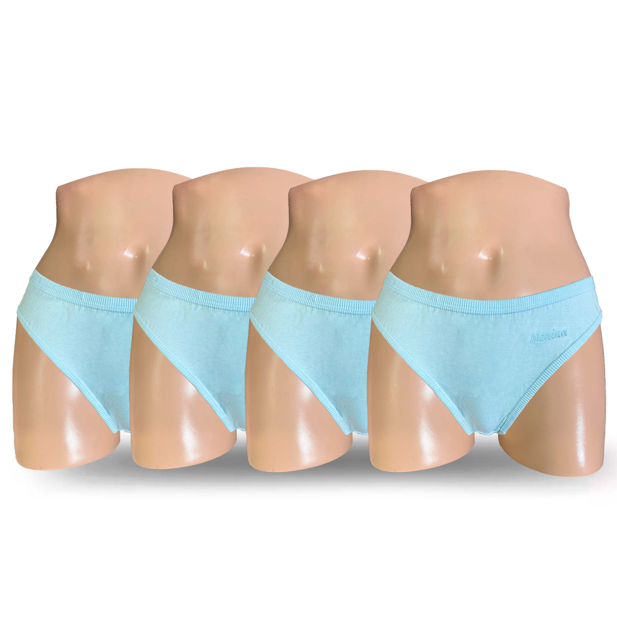 PACK BIKINI ALGODÓN MUJER MONINA CELESTE X4 TRUZA - 1