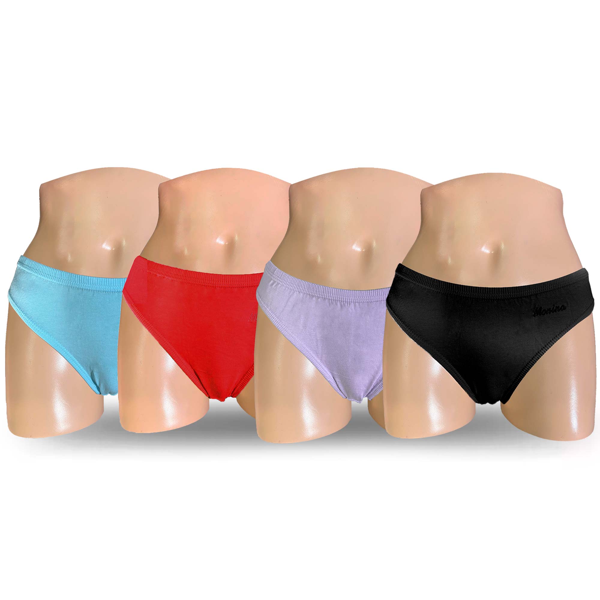 PACK BIKINI ALGODÓN MUJER MONINA MULTICOLOR X4 TRUZA - 1