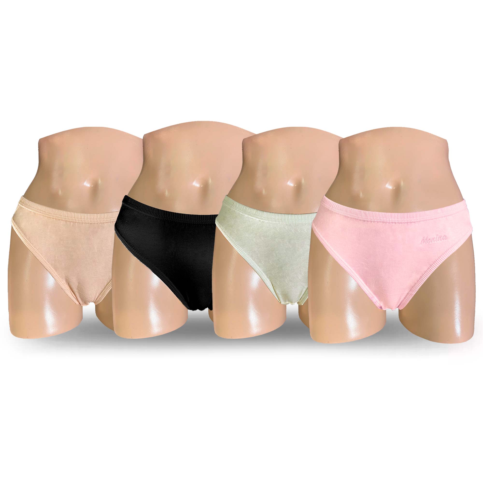 PACK BIKINI ALGODÓN MUJER MONINA MULTICOLOR X4 TRUZA - 1