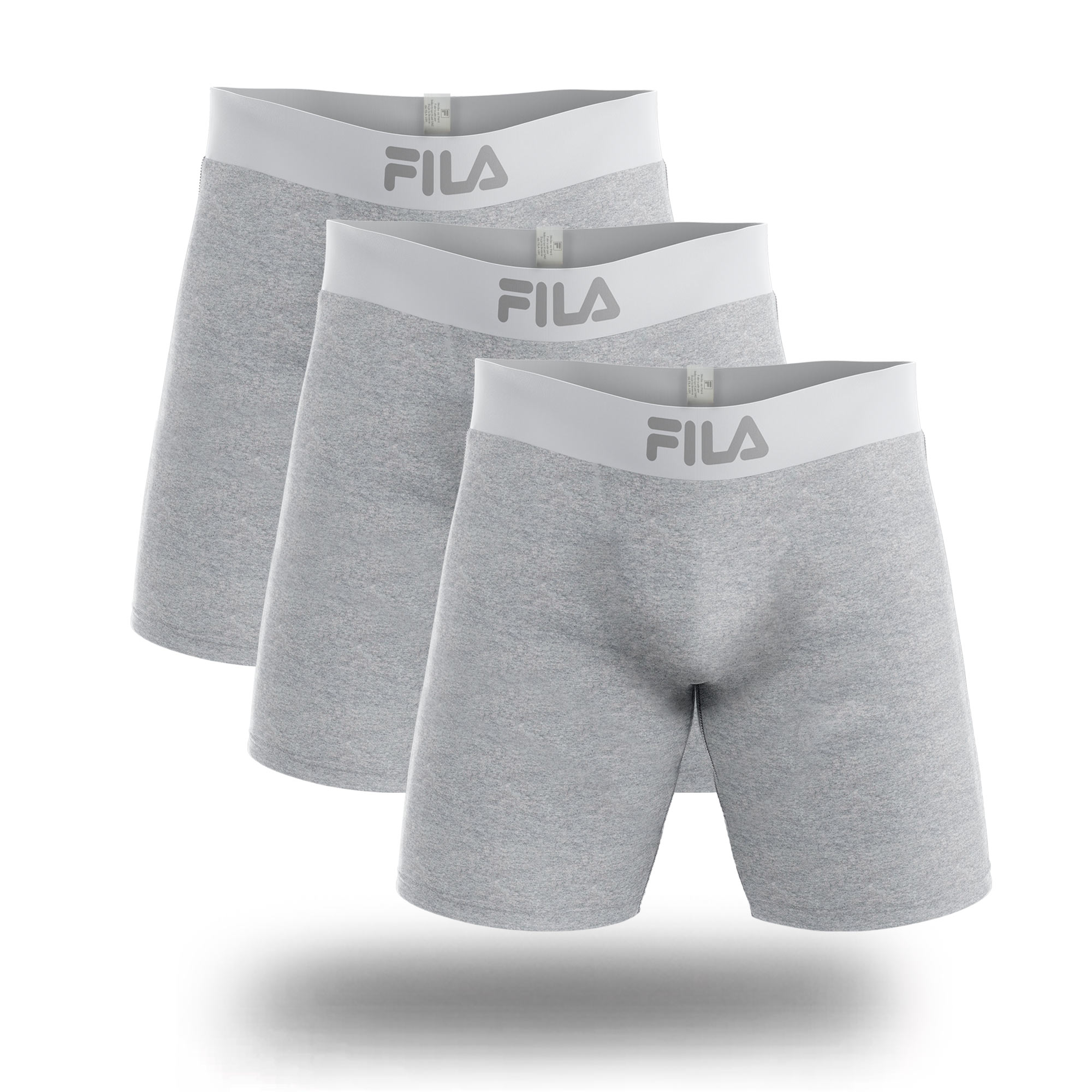 PACK X3 BOXER LARGO FILA PRETINA ANCHA PLOMO - 1