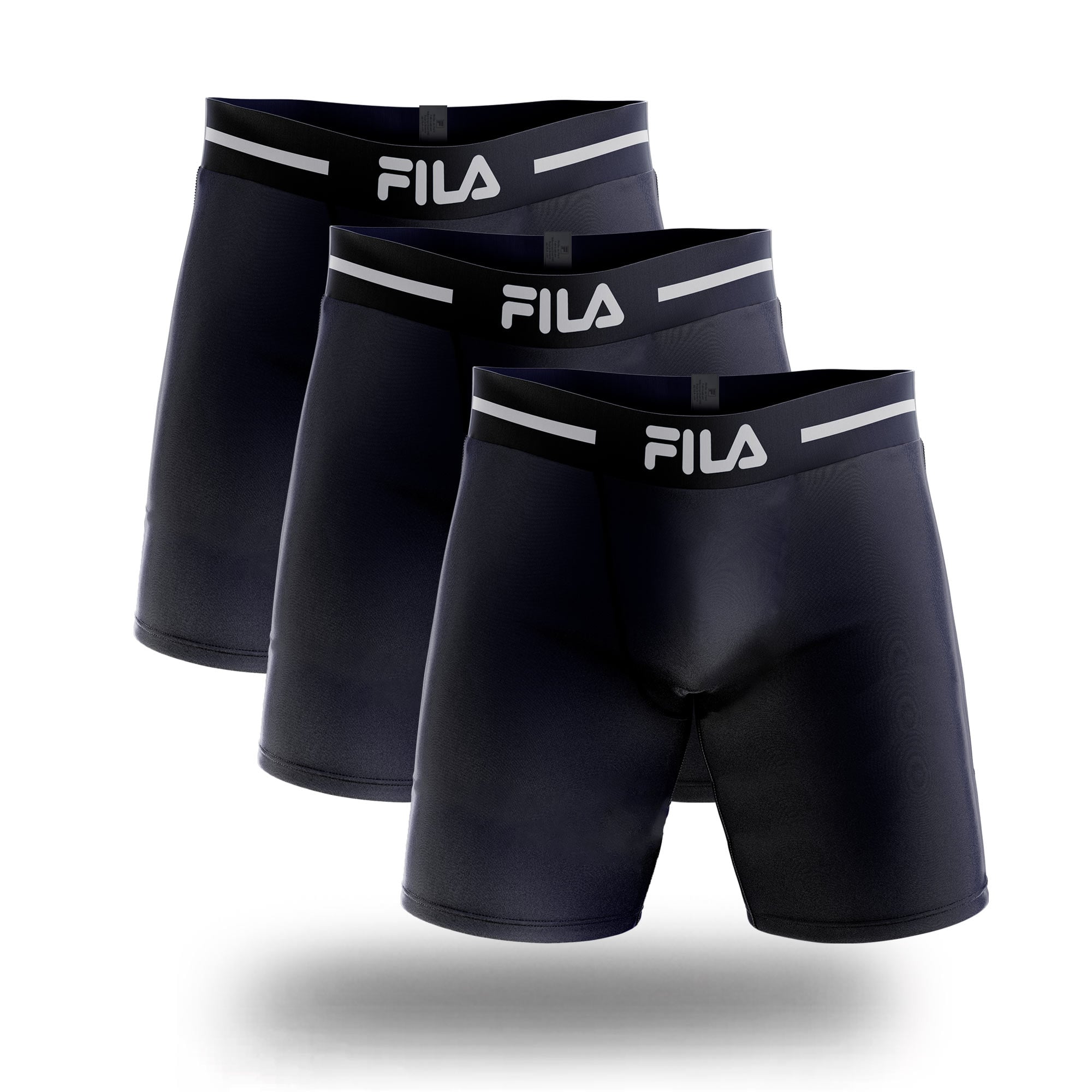 PACK X3 BOXER LARGO FILA PRETINA ANCHA AZUL MARINO - 1