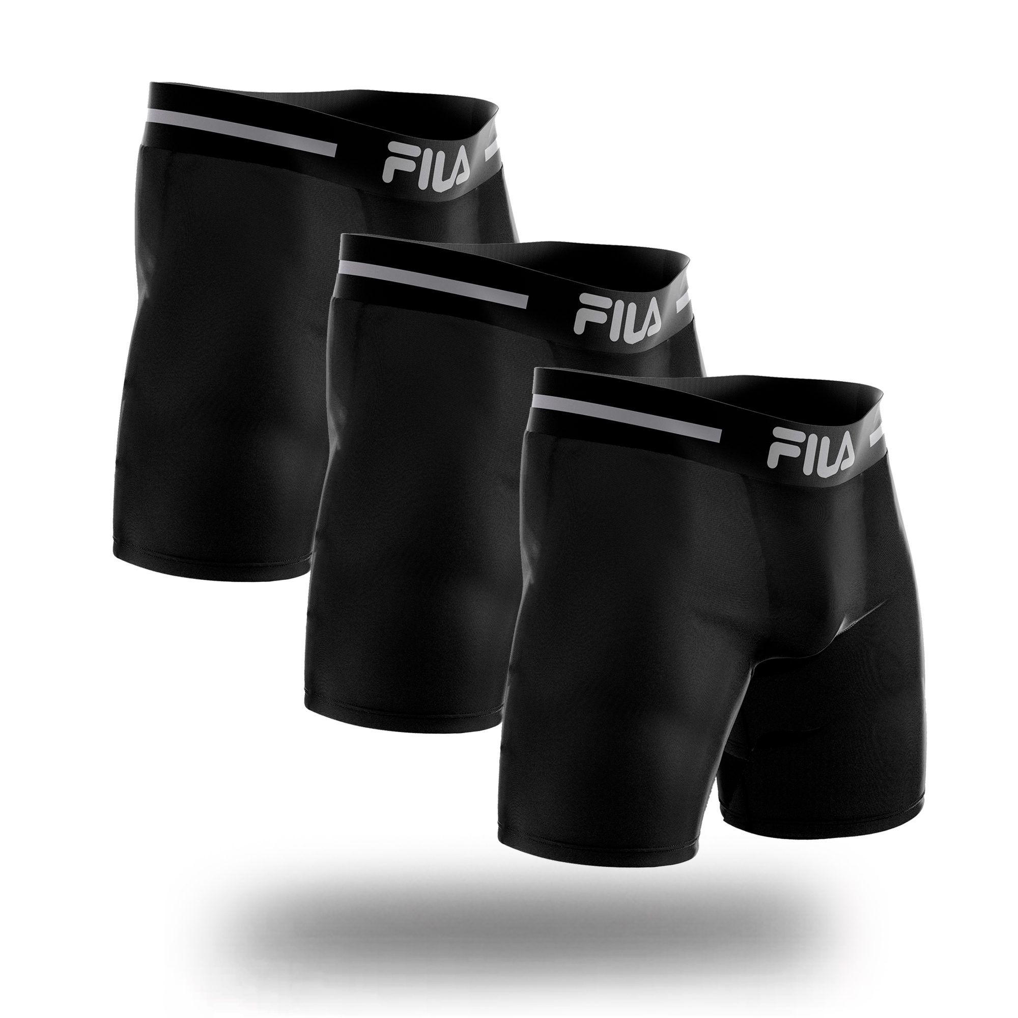 PACK X3 BOXER LARGO FILA PRETINA ANCHA NEGRO - 2
