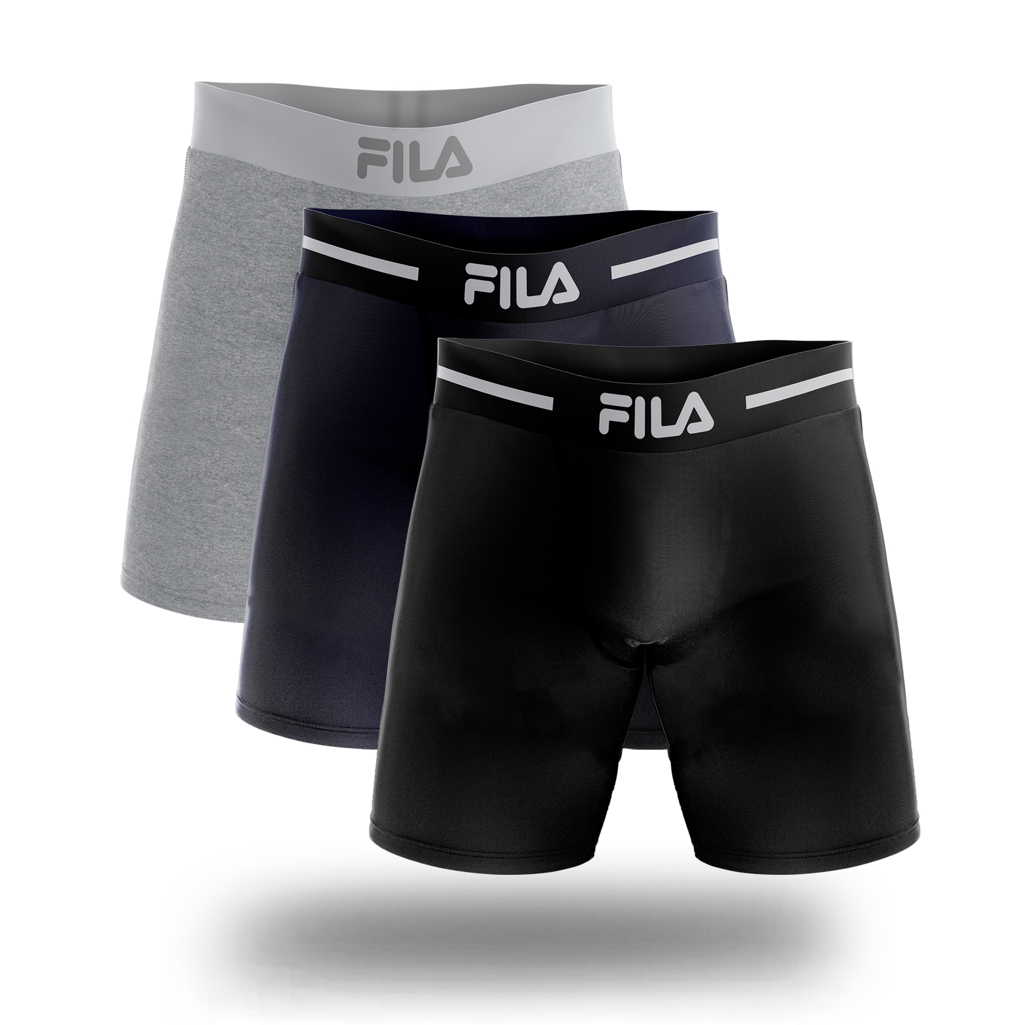 PACK X3 BOXER LARGO FILA PRETINA ANCHA MULTICOLOR - 1
