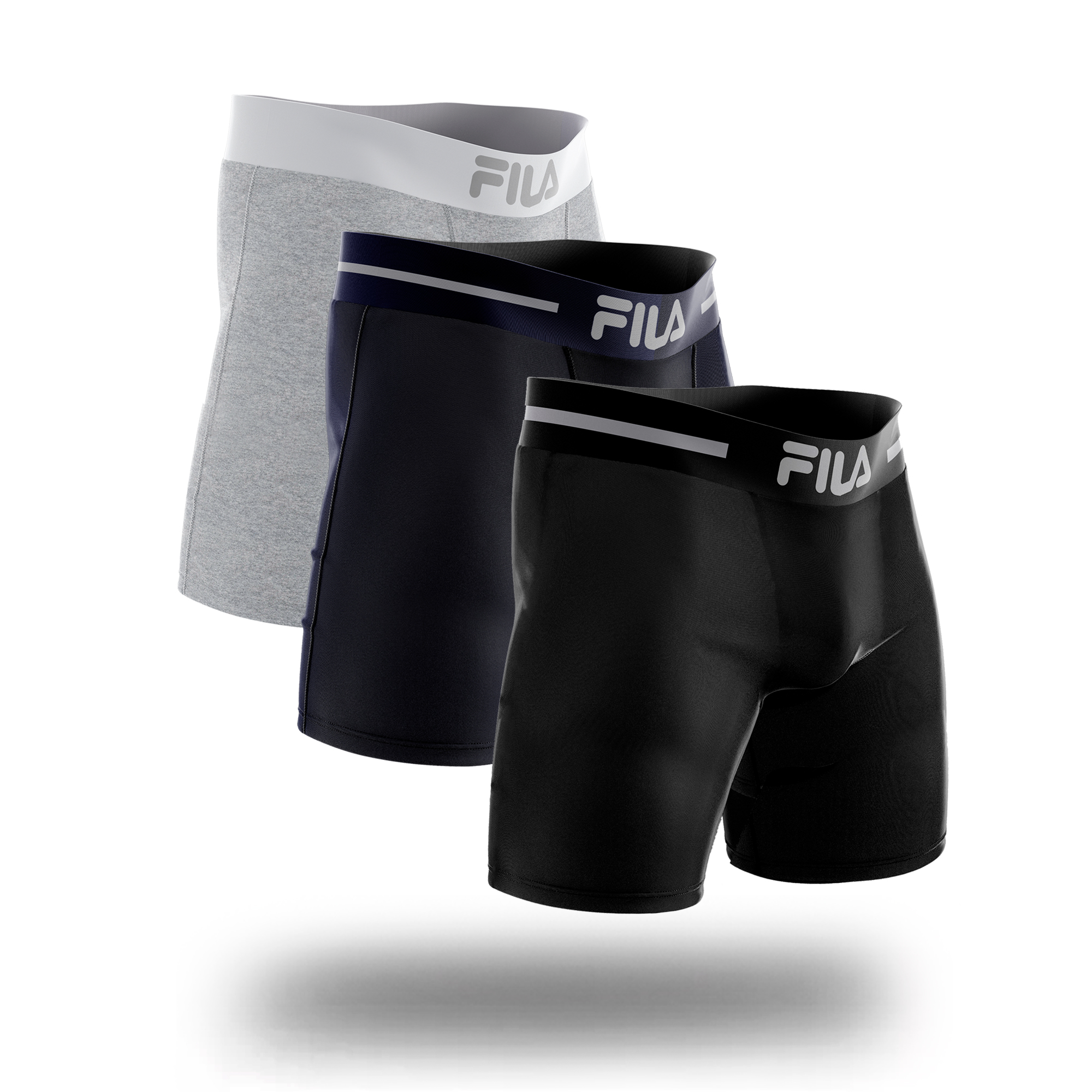 PACK X3 BOXER LARGO FILA PRETINA ANCHA MULTICOLOR - 2