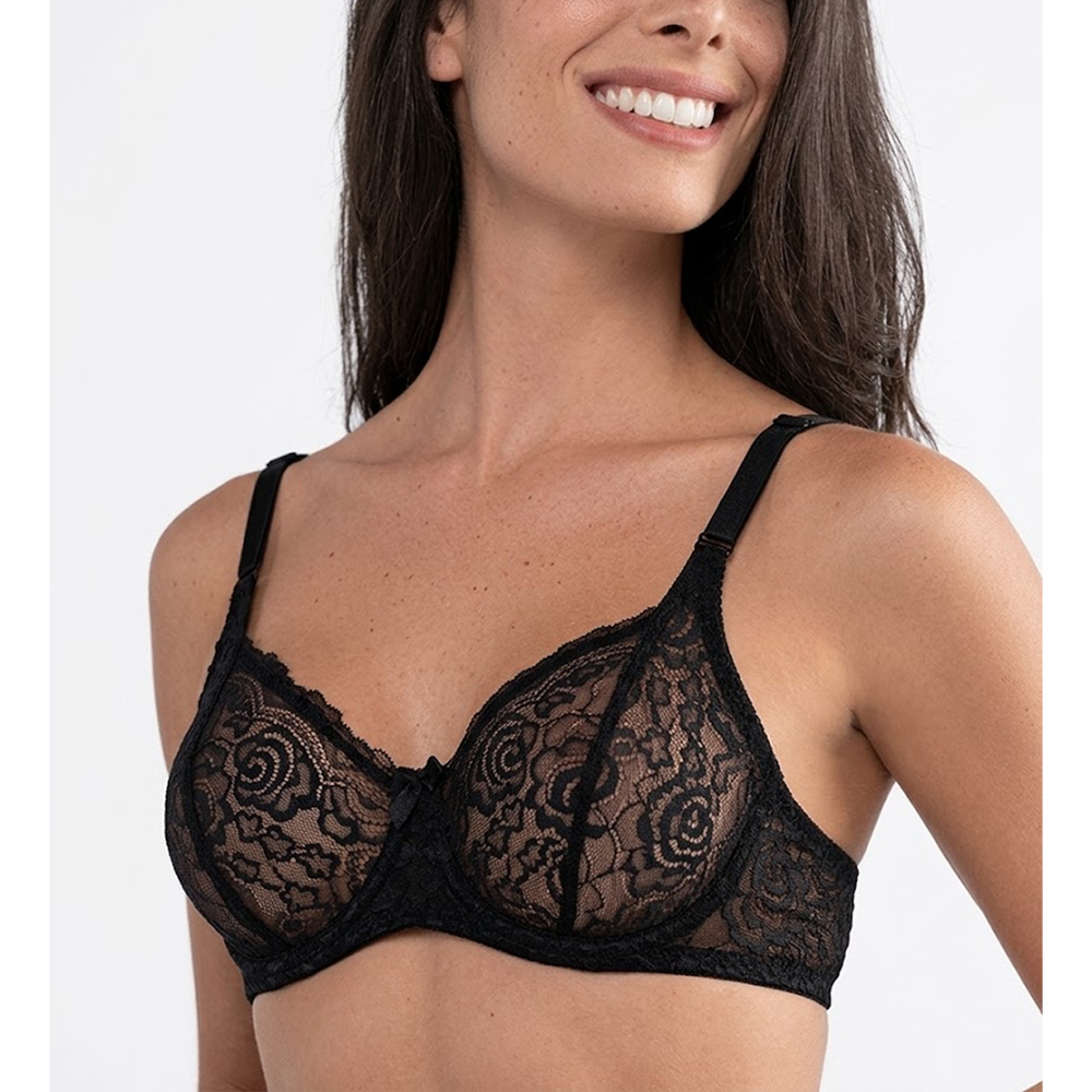 BRASIER REALCE NATURAL CON ENCAJE PETER PAN NEGRO 7912 - 1