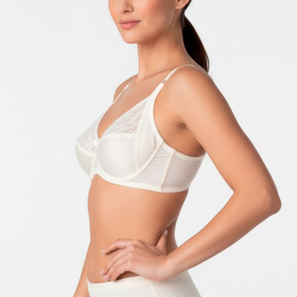 BRASIER PETER PAN FULL SOPORTE COPA B CON ARO ENCAJE BLANCO 2050 - 2