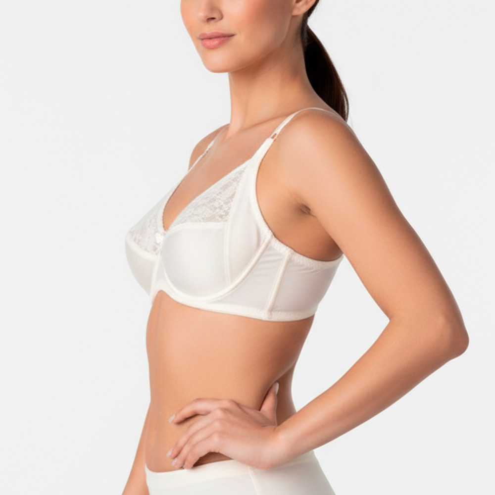 BRASIER PETER PAN FULL SOPORTE COPA B CON ARO ENCAJE BLANCO 2050 - 2