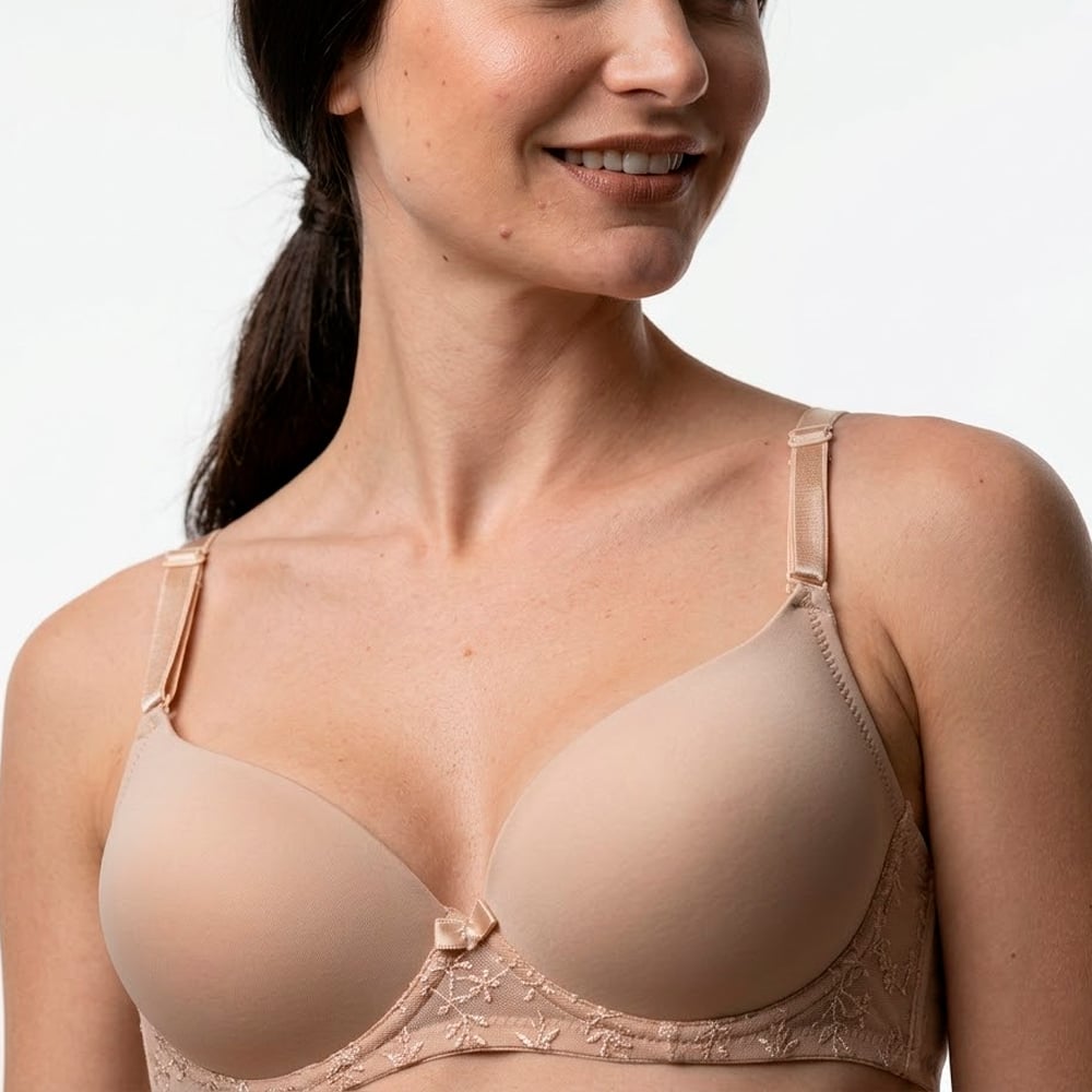 BRASIER REALCE MEDIO CON ENCAJE PETER PAN BEIGE 2312 - 1
