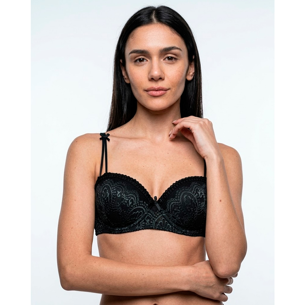BRASIER PETER PAN REALCE MEDIO STRAPLESS NEGRO 6138 - 2