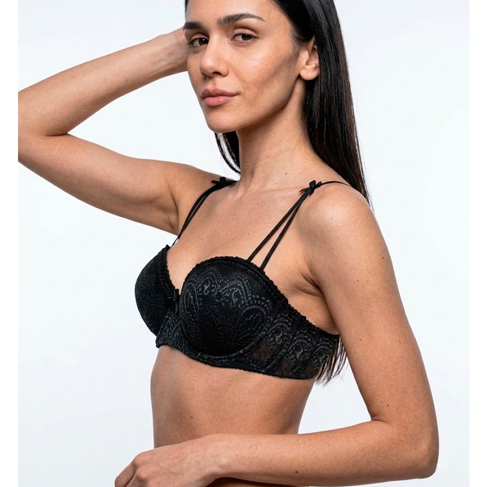 BRASIER PETER PAN REALCE MEDIO STRAPLESS NEGRO 6138 - 3