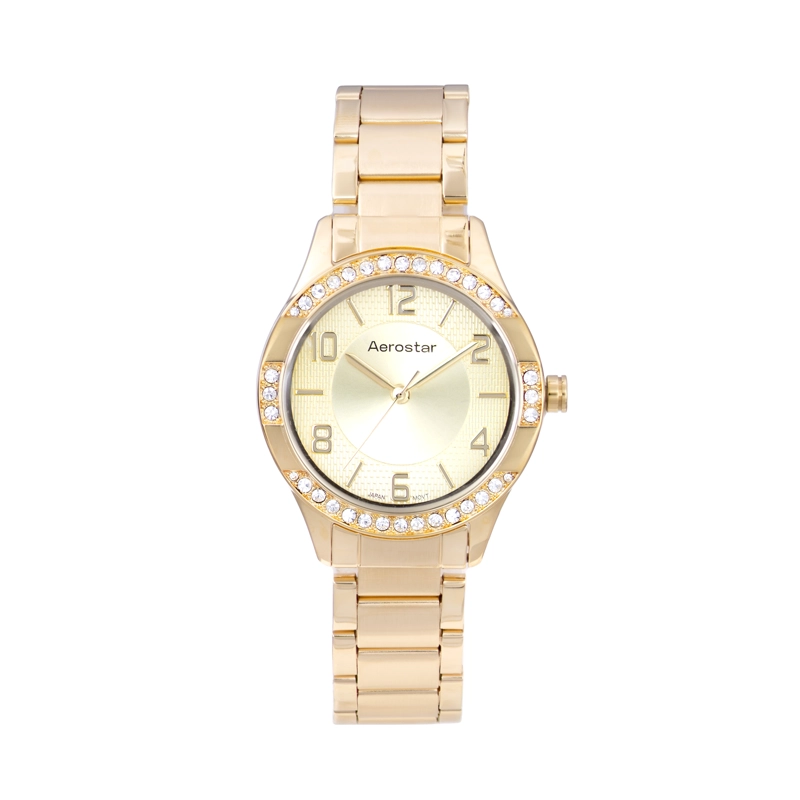 RELOJ AEROSTAR AE60002AGD BRILLIANT WOMEN DORADO ANÁLOGO - 1