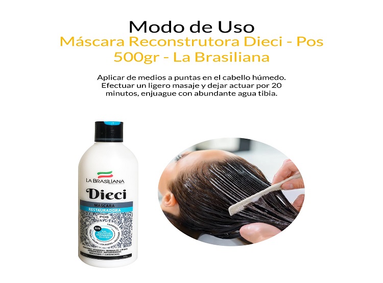 MÁSCARA LA BRASILIANA 3 UNIDADES RECONSTRUTORA DIECI POS 500G - 2