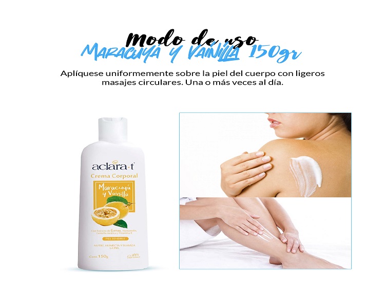 2 CREMA CORPORAL ACLARA-T MARACUYÁ Y VAINILLA 150GR - 2