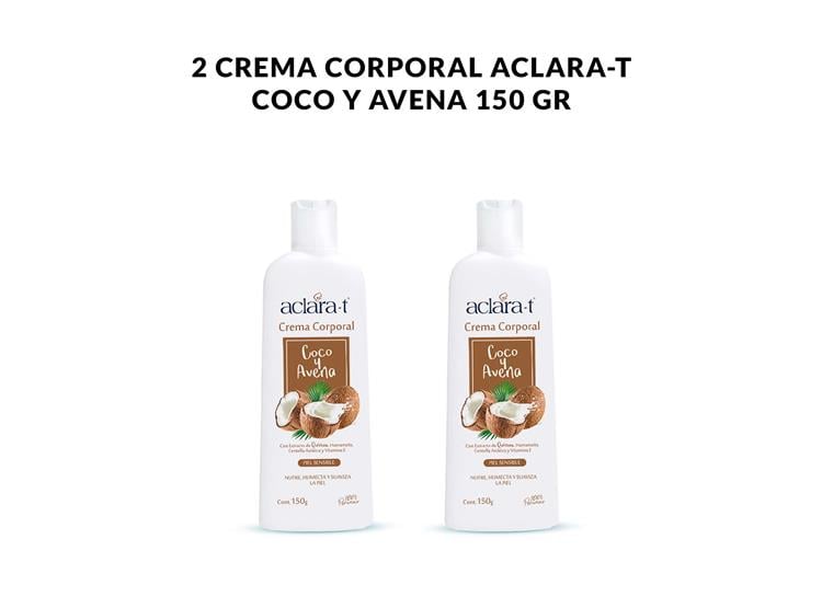 2 CREMA CORPORAL ACLARA-T COCO Y AVENA 150GR - 1