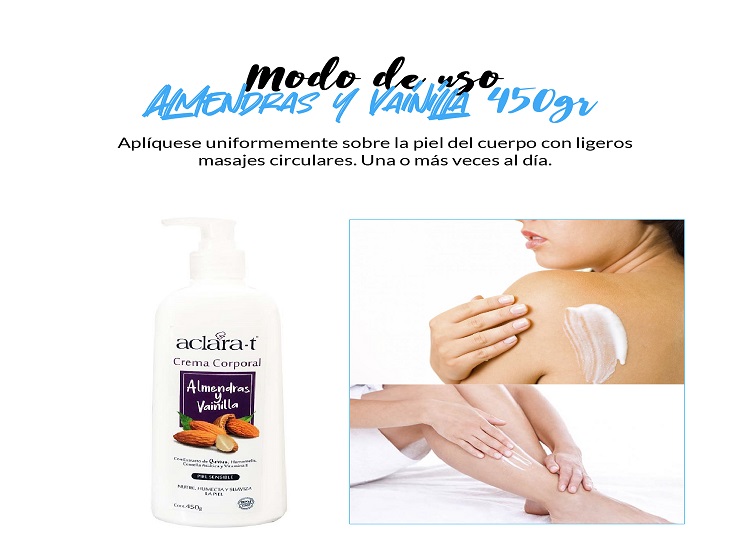 CREMA CORPORAL ACLARA-T ALMENDRAS Y VAINILLA 450GR - 2