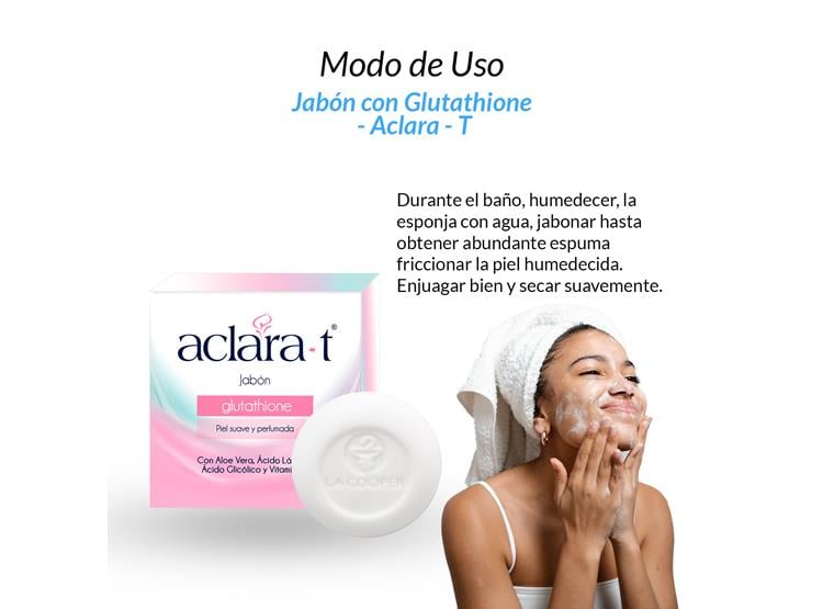 JABÓN CON GLUTATHIONE ACLARA-T 80GR - 4