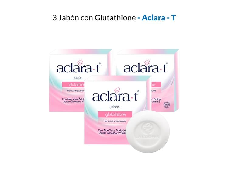 JABÓN CON GLUTATHIONE ACLARA-T 80GR 3 UNIDADES - 3
