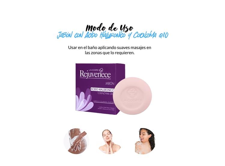 JABÓN REJUVENECE ACIDO HIALURONICO Y COENZIMA Q10 ACLARA-T 80GR 2 UNI - 4