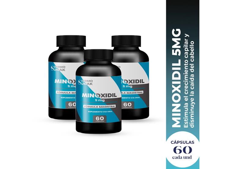 MINOXIDIL 5MG PREMIUN 60 CÁPSULAS DERMOSUMAK 3 UND - 2
